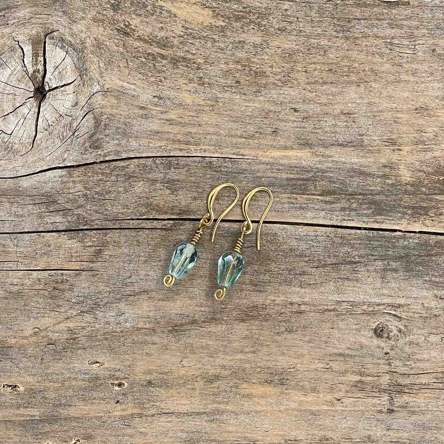 Øredobber i Gull med Glassperler - 30 mm - 121