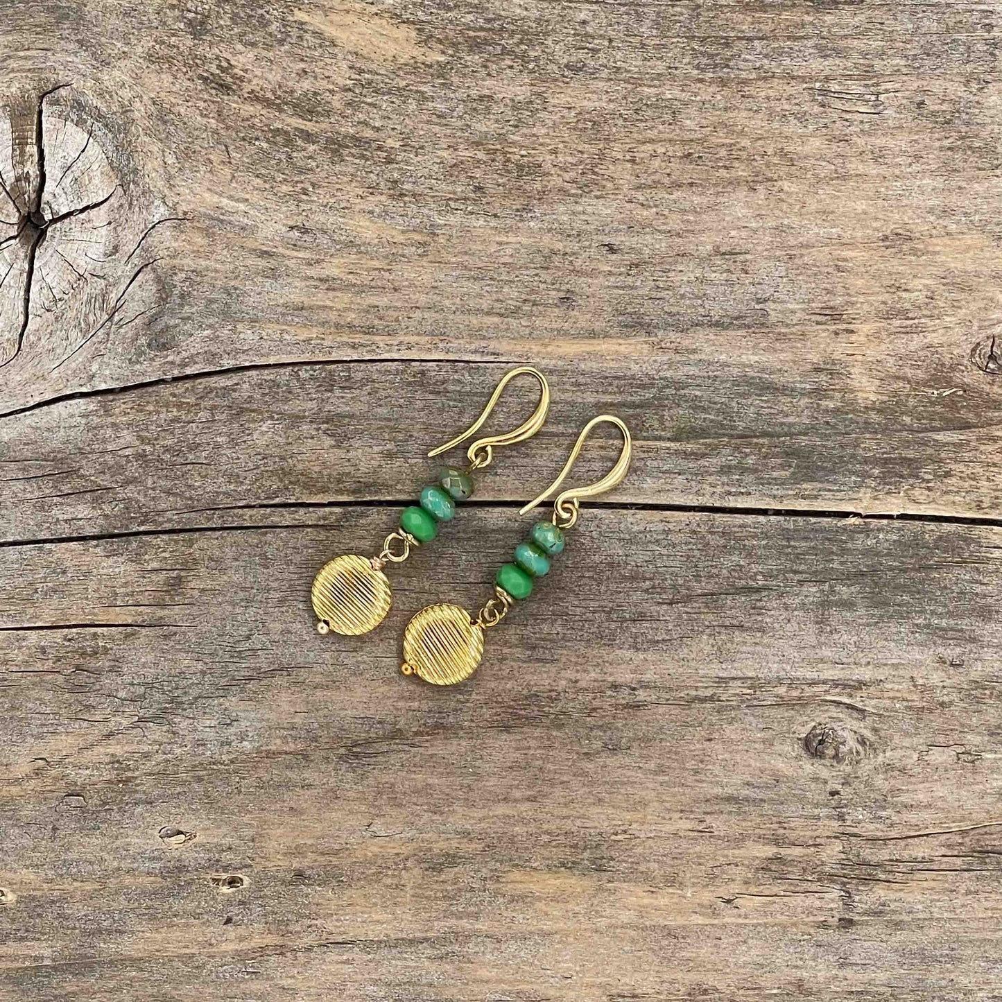 Øredobber i Gull med Glassperler - 40 mm - 131