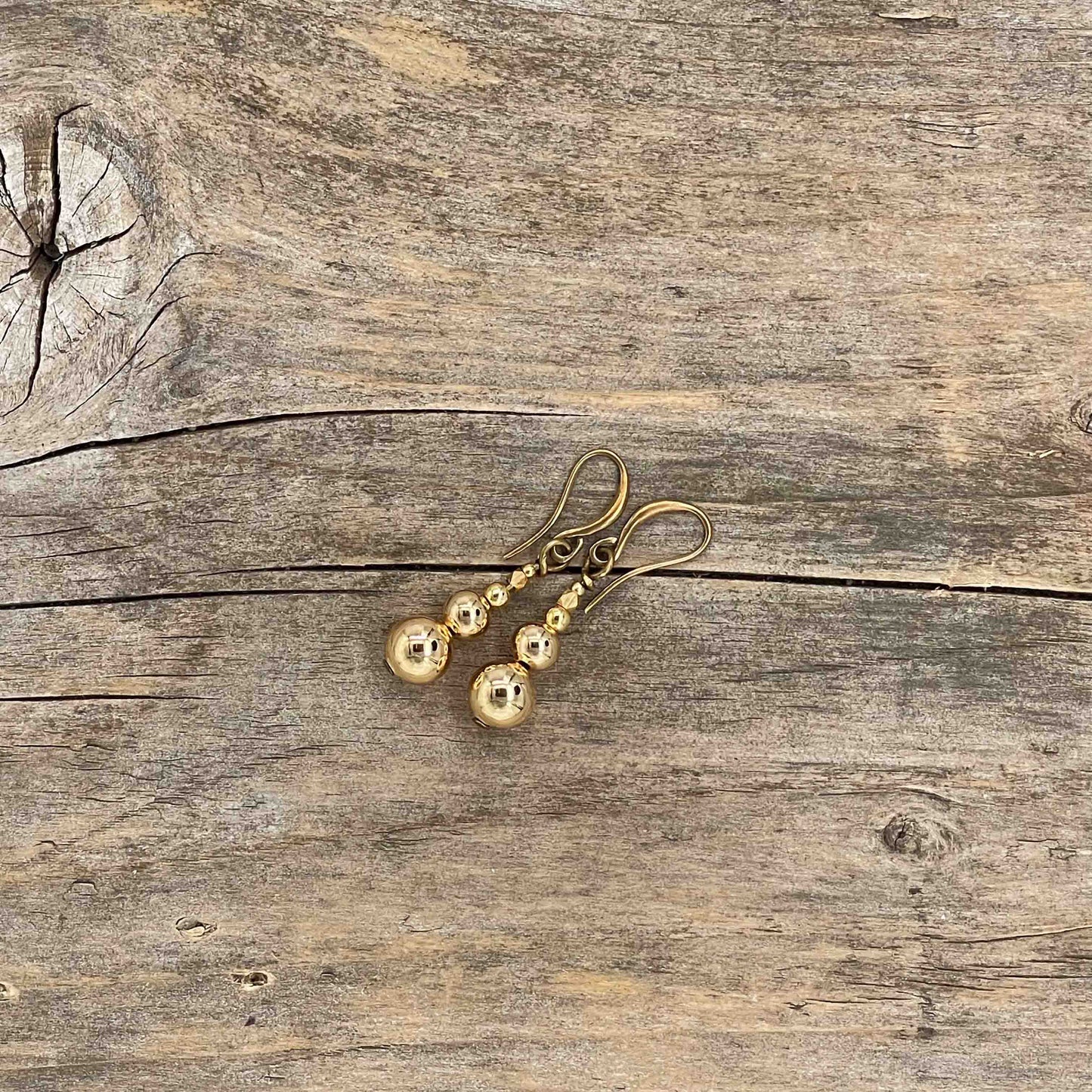 Øredobber i Gull med Gullperler - 40 mm - 150