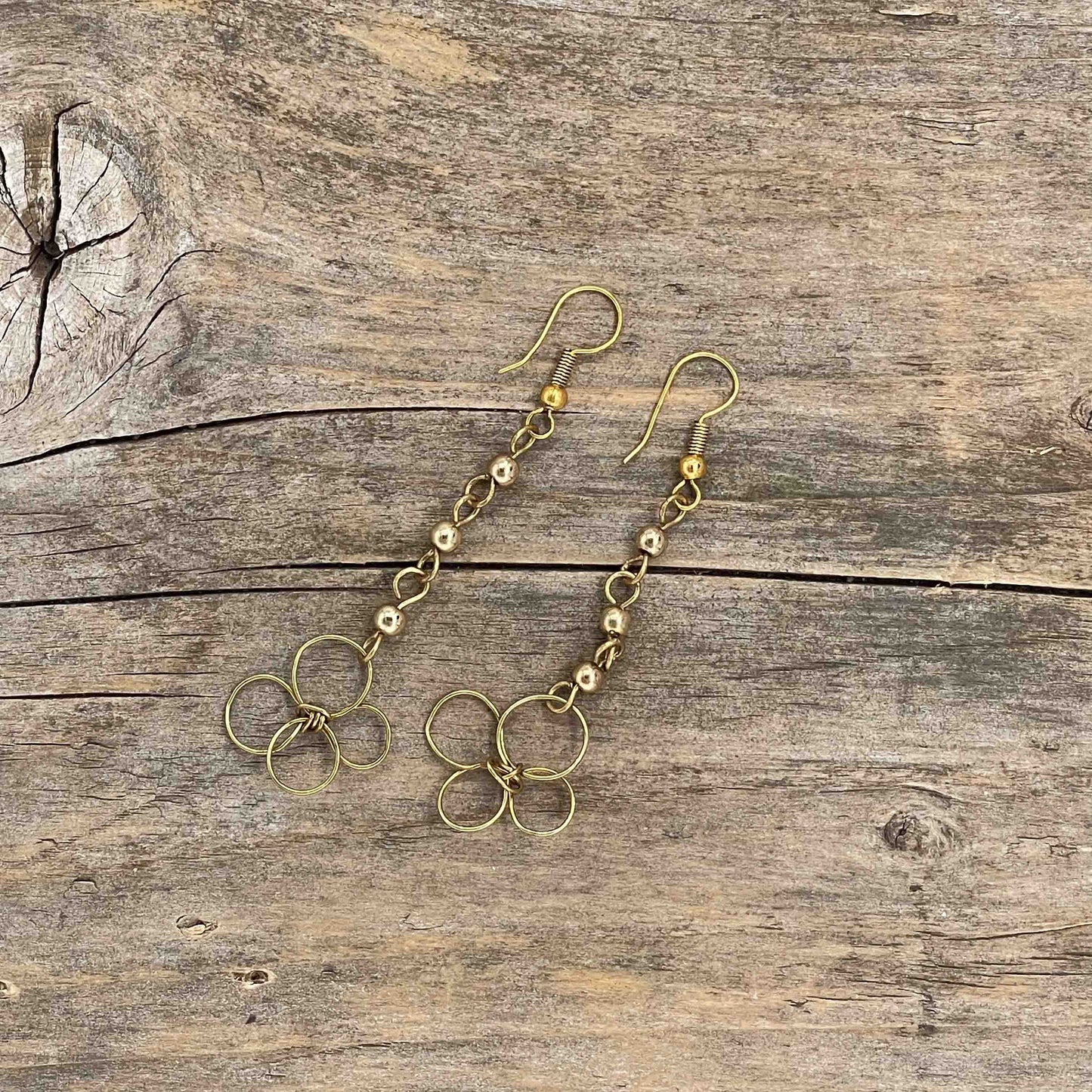 Øredobber i Gull med Gullperler - 70 mm - 152