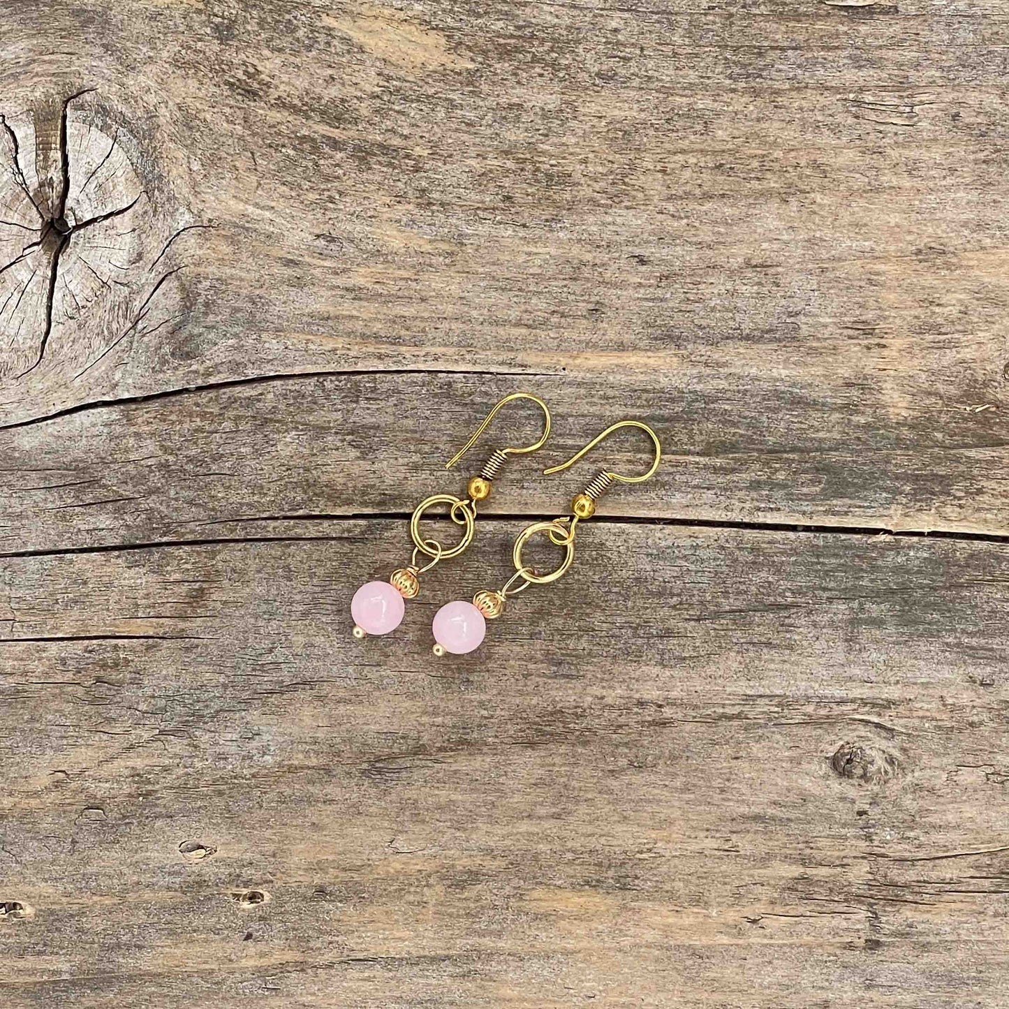 Øredobber i Gull med Jade - 40 mm - 163