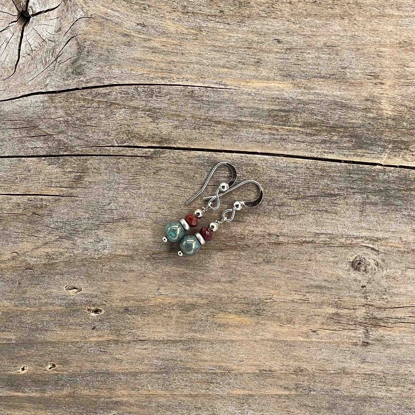 Øredobber i Sølv med Glassperler - 30 mm - 317