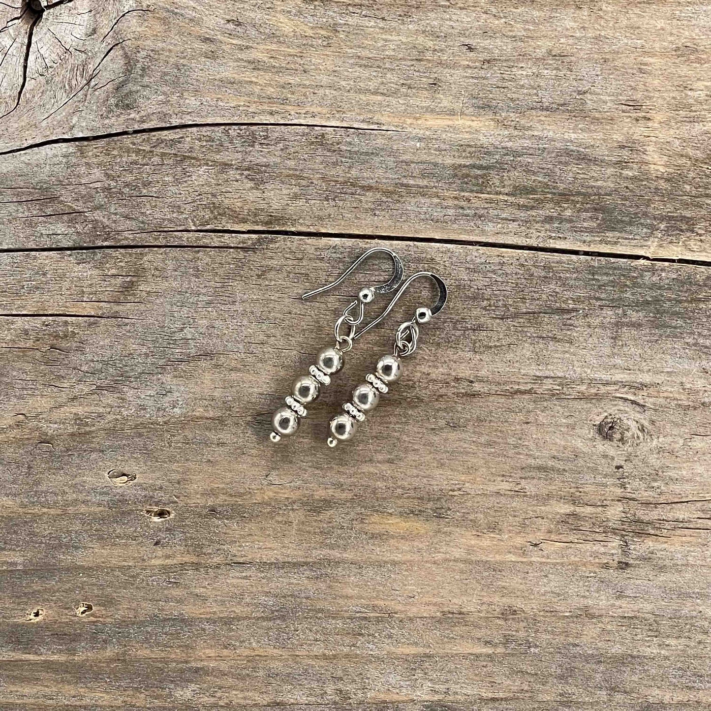 Øredobber i Sølv med Glassperler - 35 mm - 325