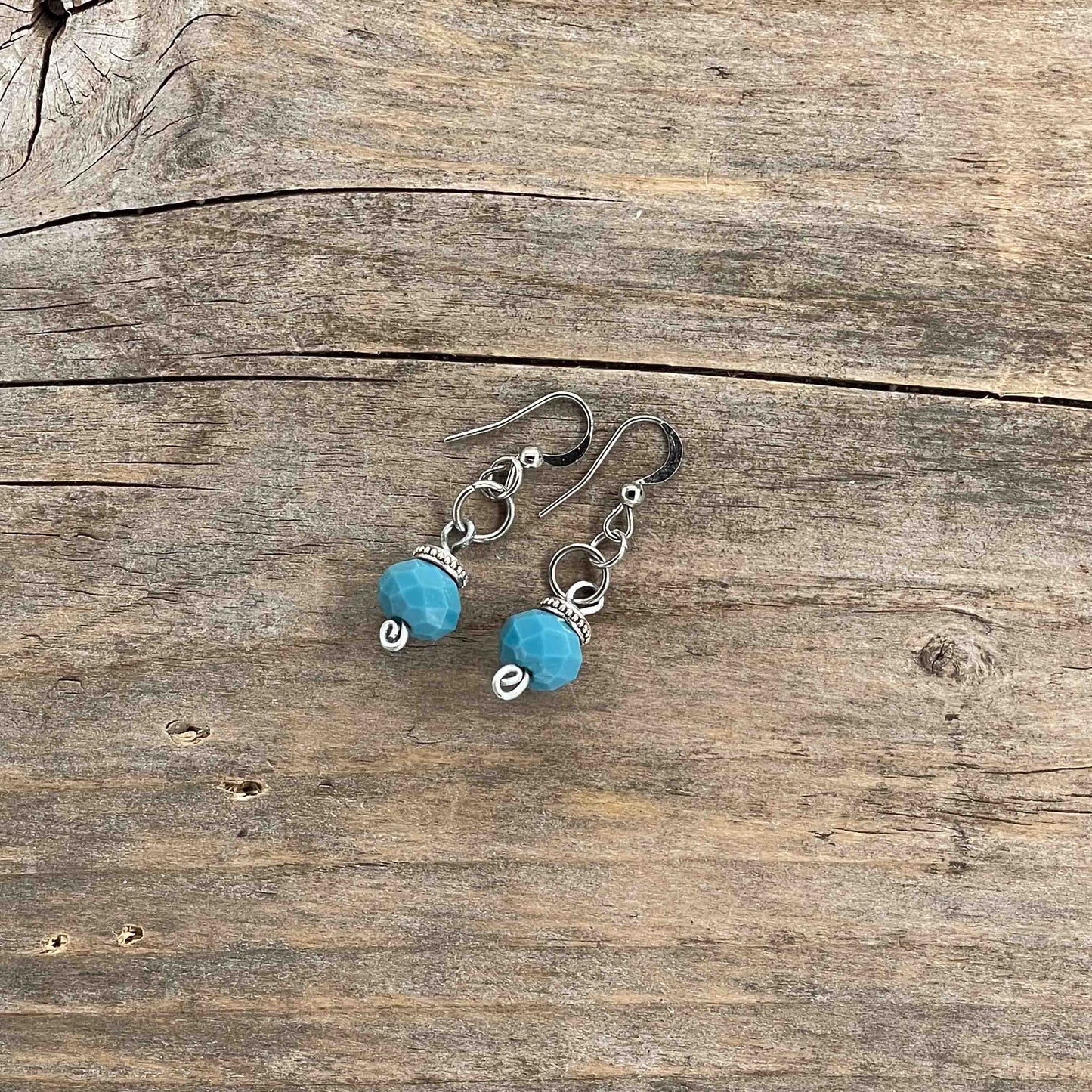 Øredobber i Sølv med Glassperler - 40 mm - 328