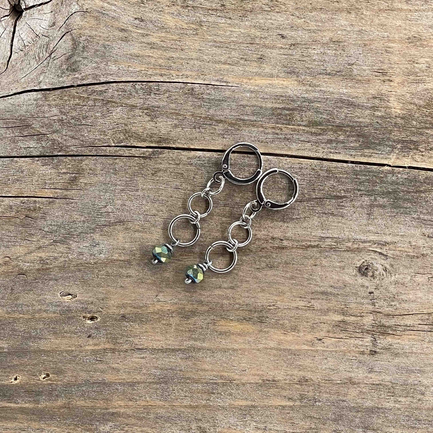 Øredobber i Sølv med Glassperler - 45 mm - 332