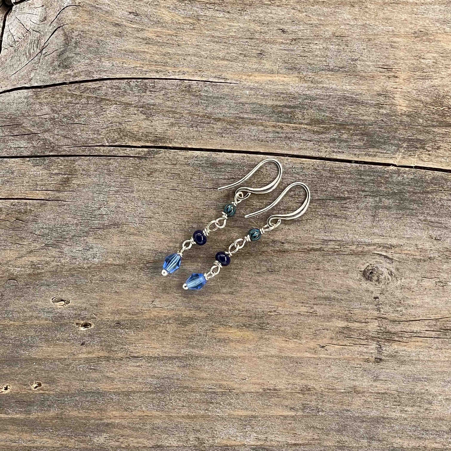 Øredobber i Sølv med Glassperler - 45 mm - 336