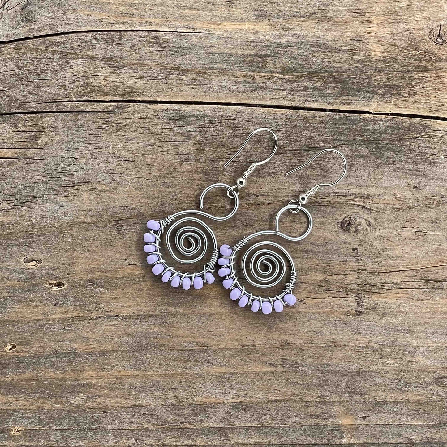 Øredobber i Sølv med Glassperler - 50 mm - 343