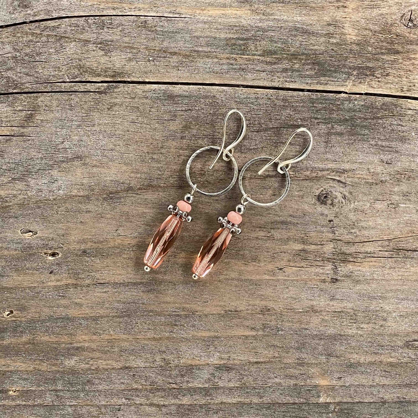 Øredobber i Sølv med Glassperler - 50 mm - 347