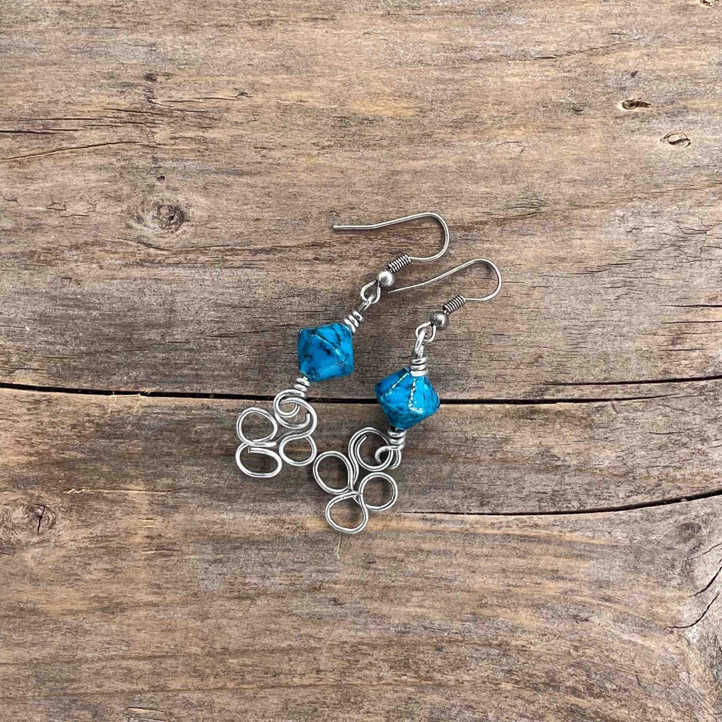 Øredobber i Sølv med Glassperler - 60 mm - 359