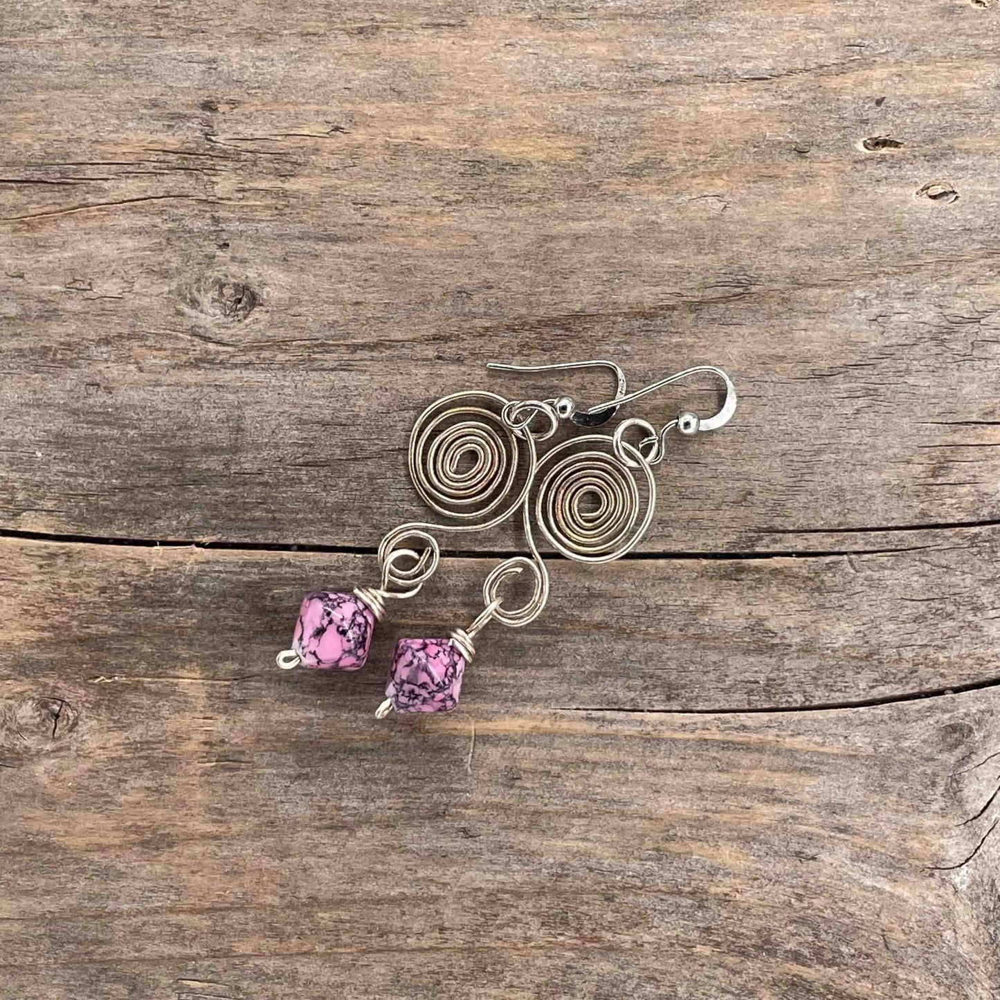 Øredobber i Sølv med Glassperler - 60 mm - 360