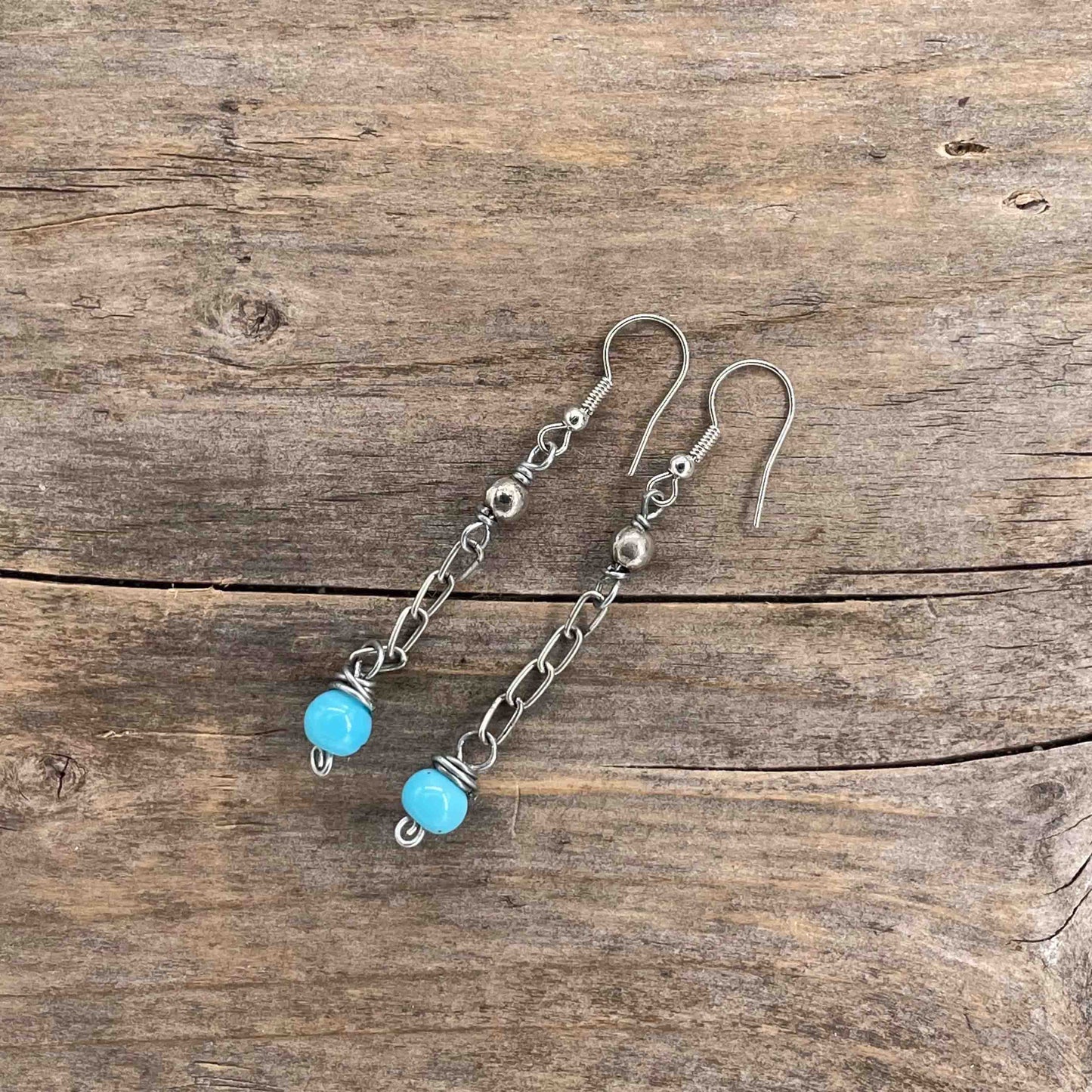 Øredobber i Sølv med Glassperler - 65 mm - 365