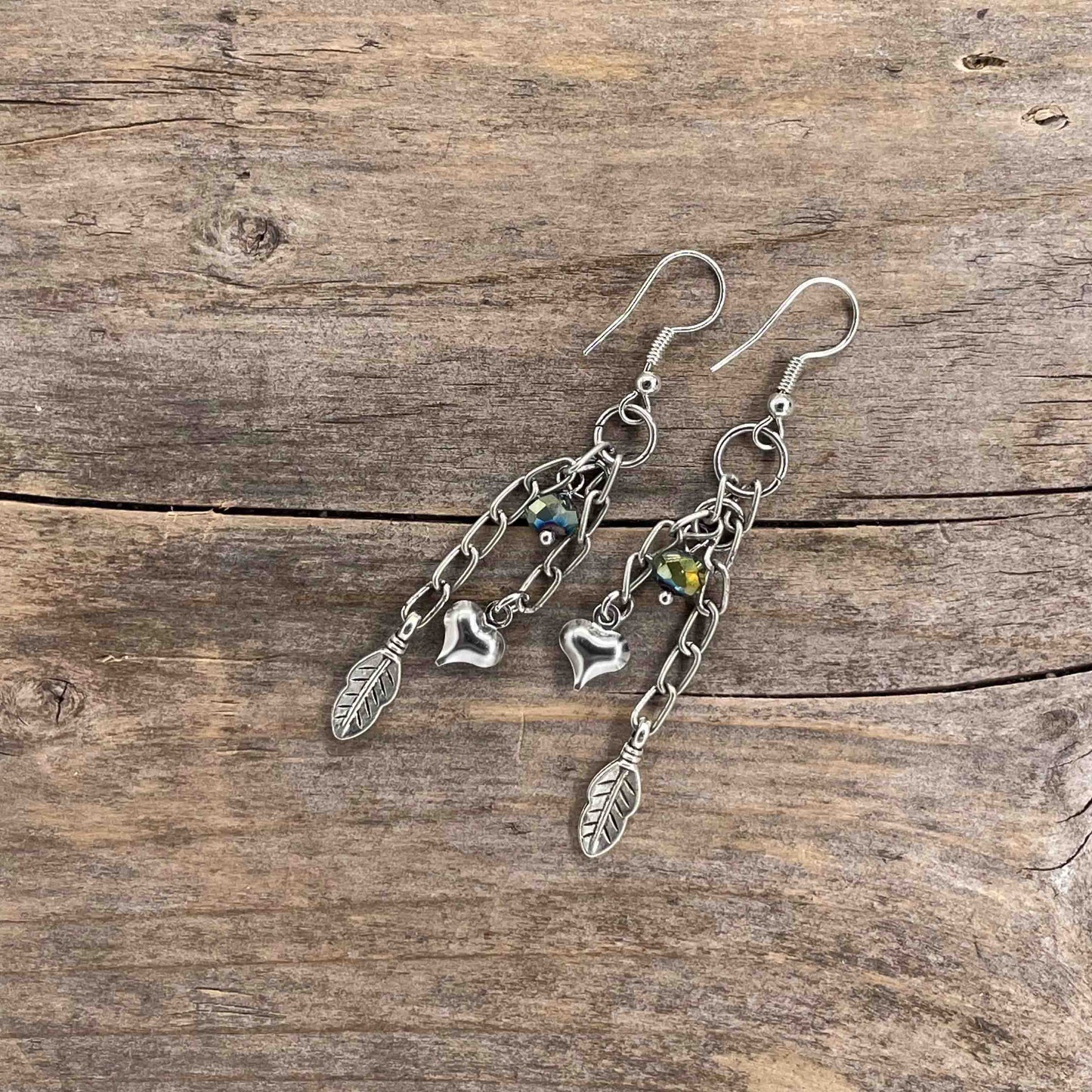 Øredobber i Sølv med Glassperler - 65 mm - 370