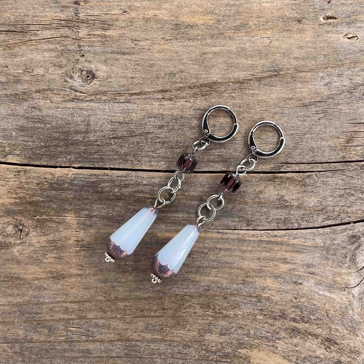 Øredobber i Sølv med Glassperler - 60 mm - 375