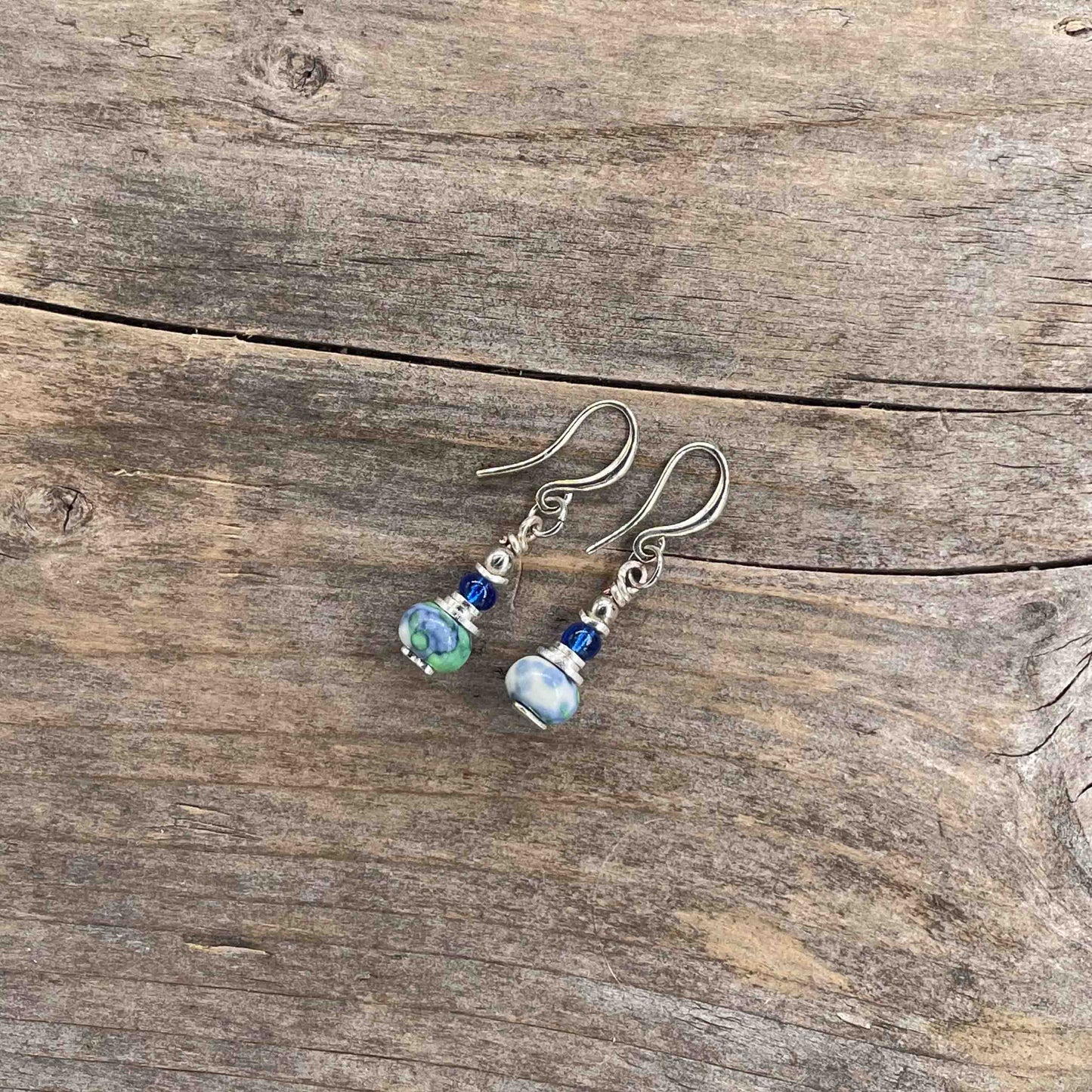 Øredobber i Sølv med Rainforest Flower - 35 mm - 412