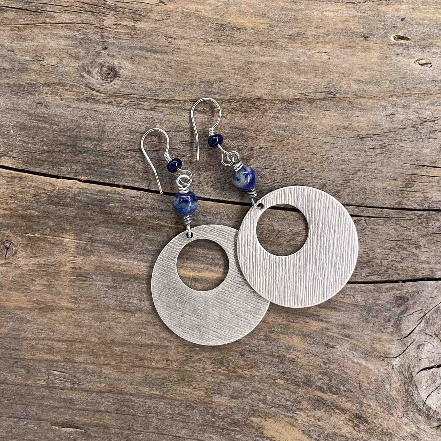 Øredobber i Sølv med Lapis Lazur - 65 mm - 454