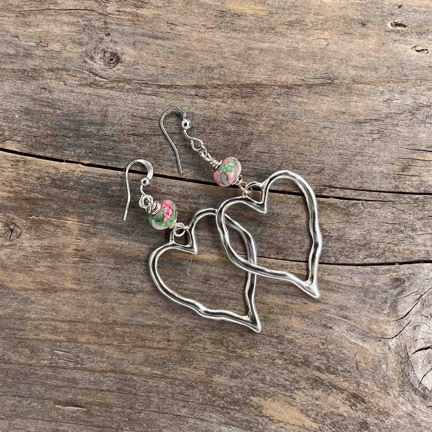 Øredobber i Sølv med Rainforest Flower - 65 mm - 457