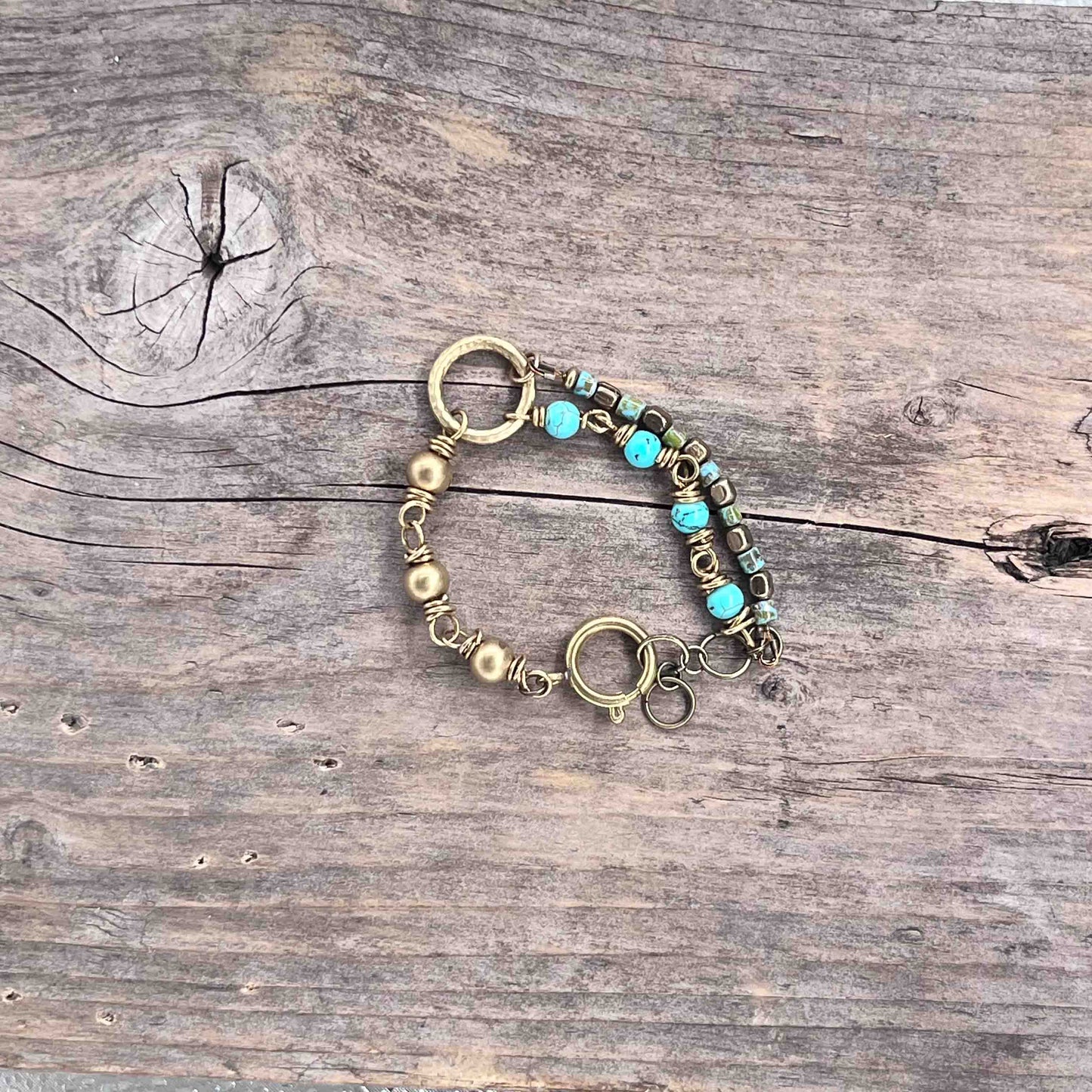 Armbånd i Messing med Lenke/Wire - 584