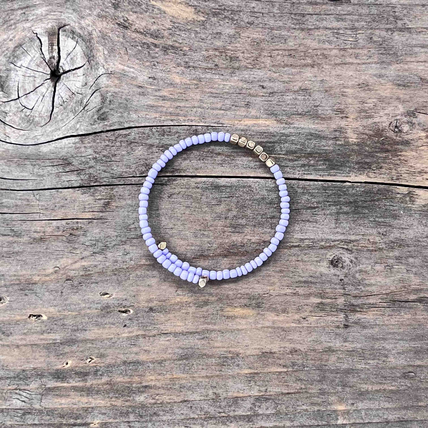 Messing Armebånd Memorywire med Seed Beads - 601