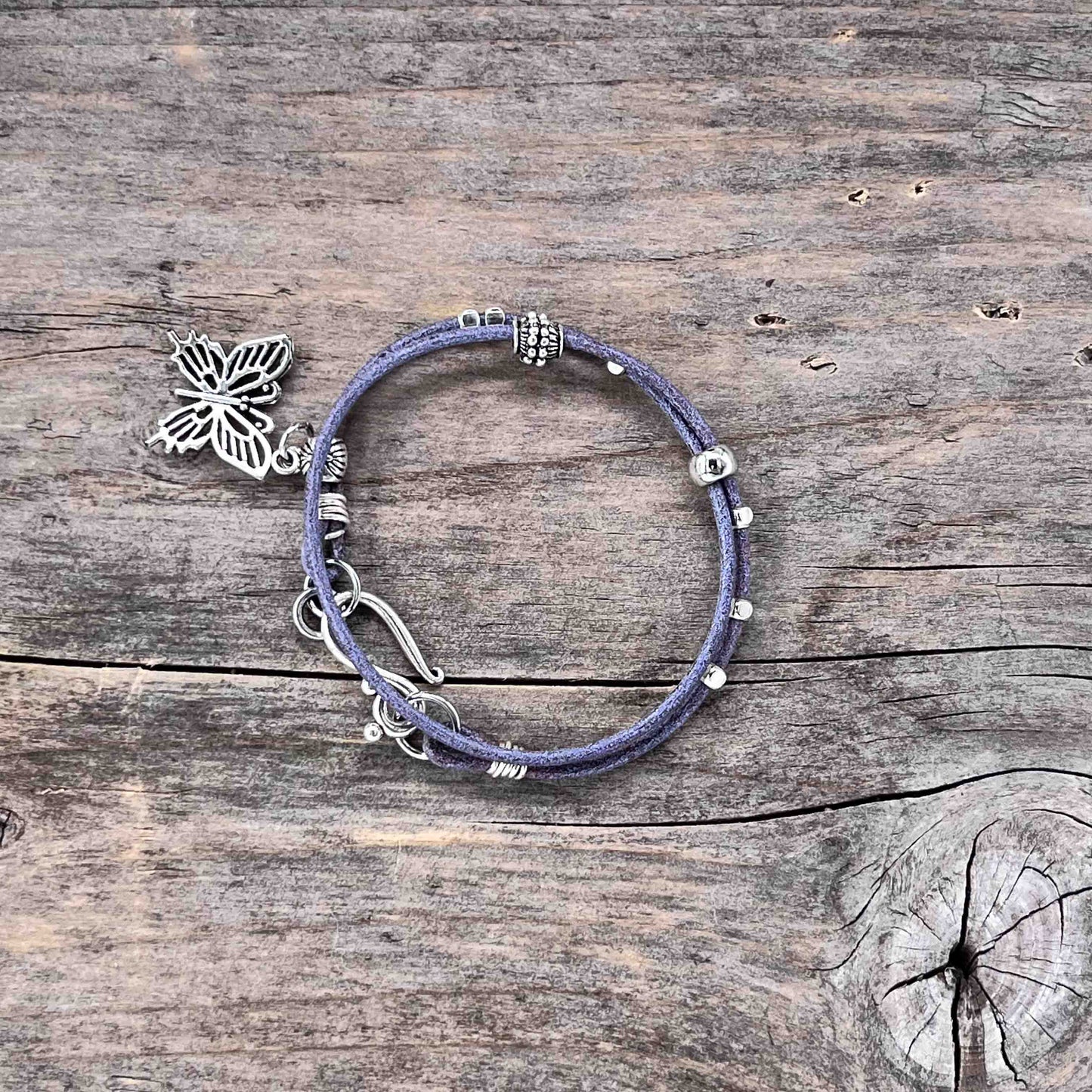 Armbånd i Sølv med Skinn - 709