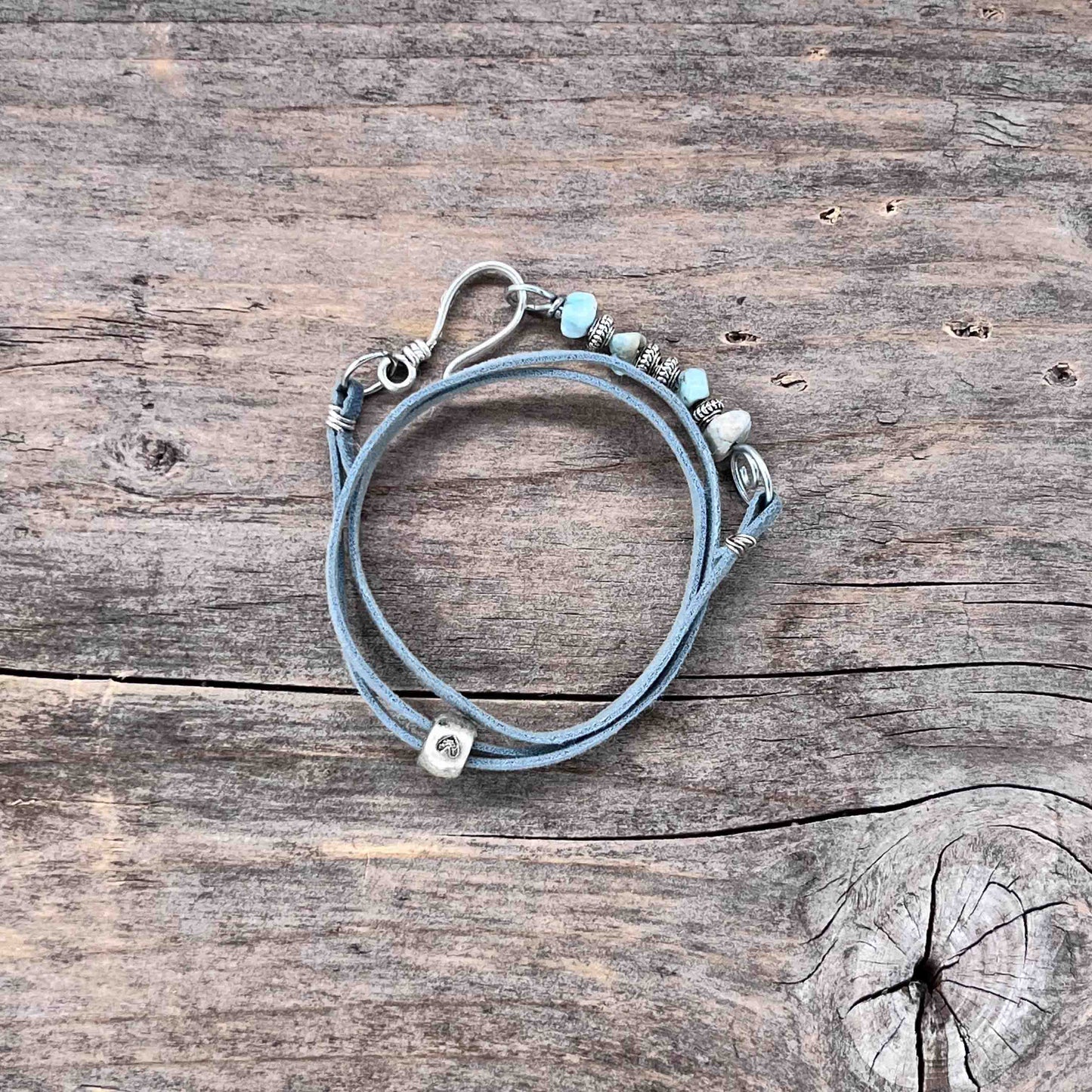 Armbånd i Sølv med Skinn - 714