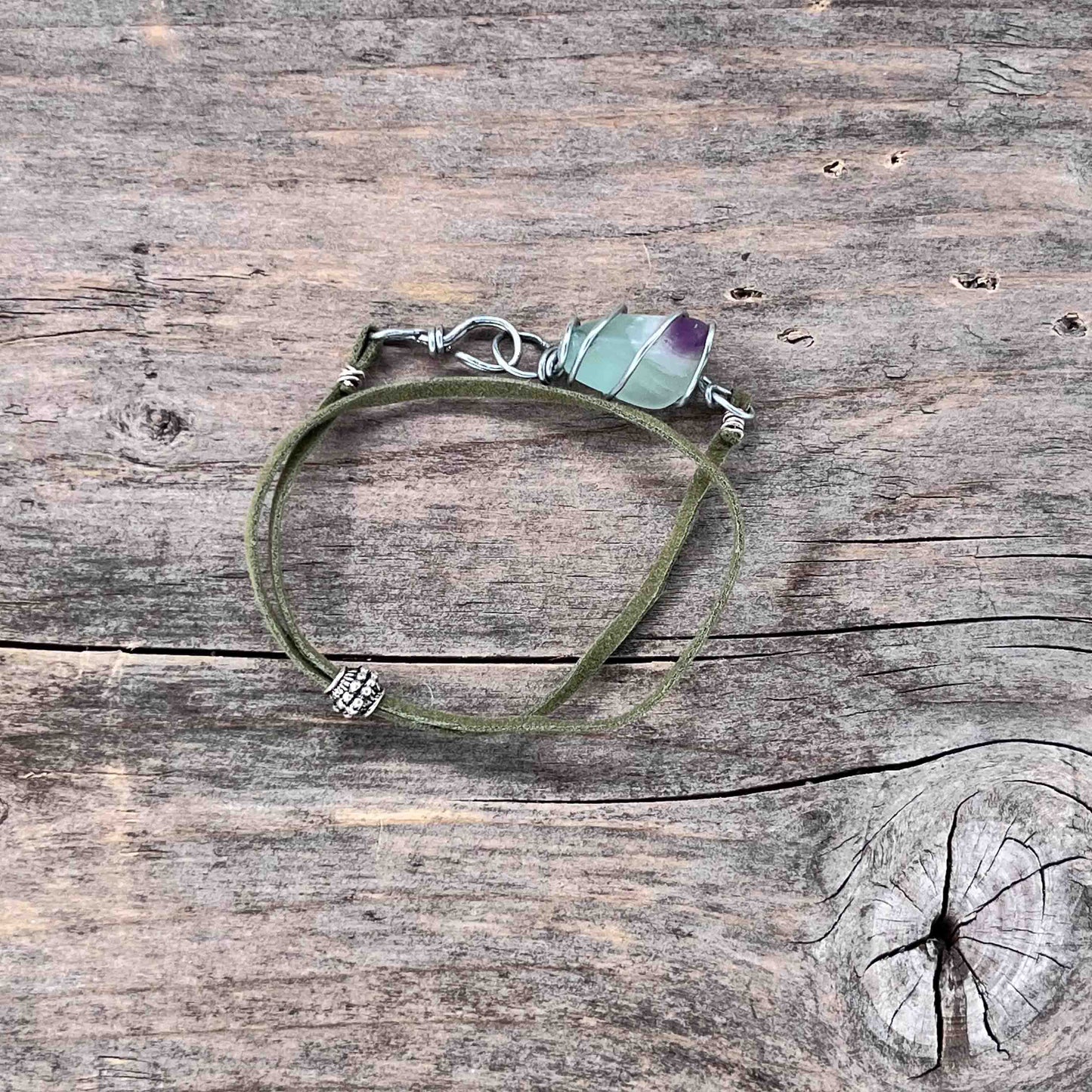 Armbånd i Sølv med Skinn - 717