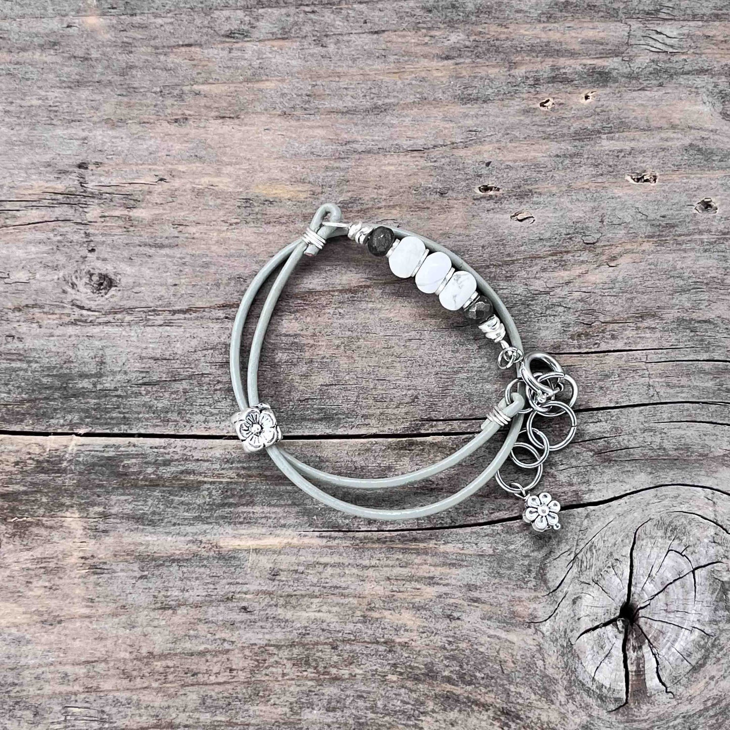 Armbånd i Sølv med Skinn - 722