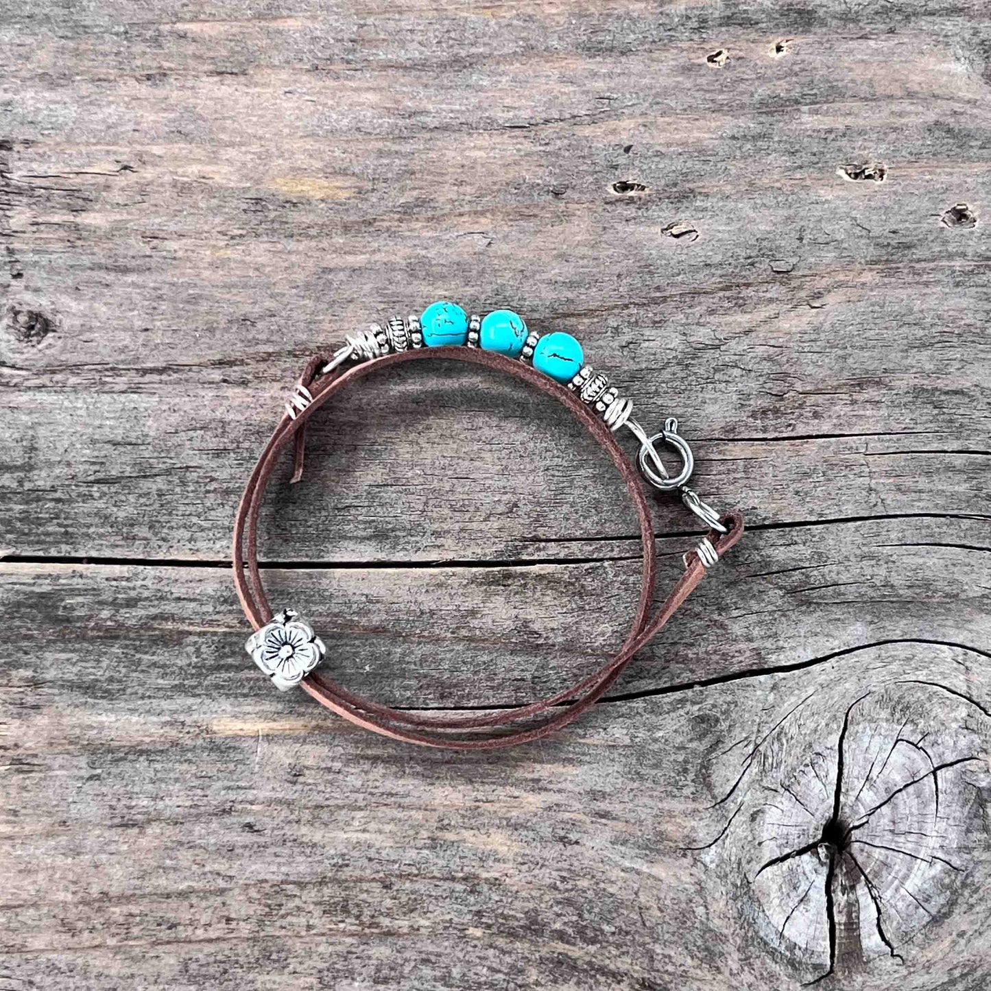 Armbånd i Sølv med Skinn - 727