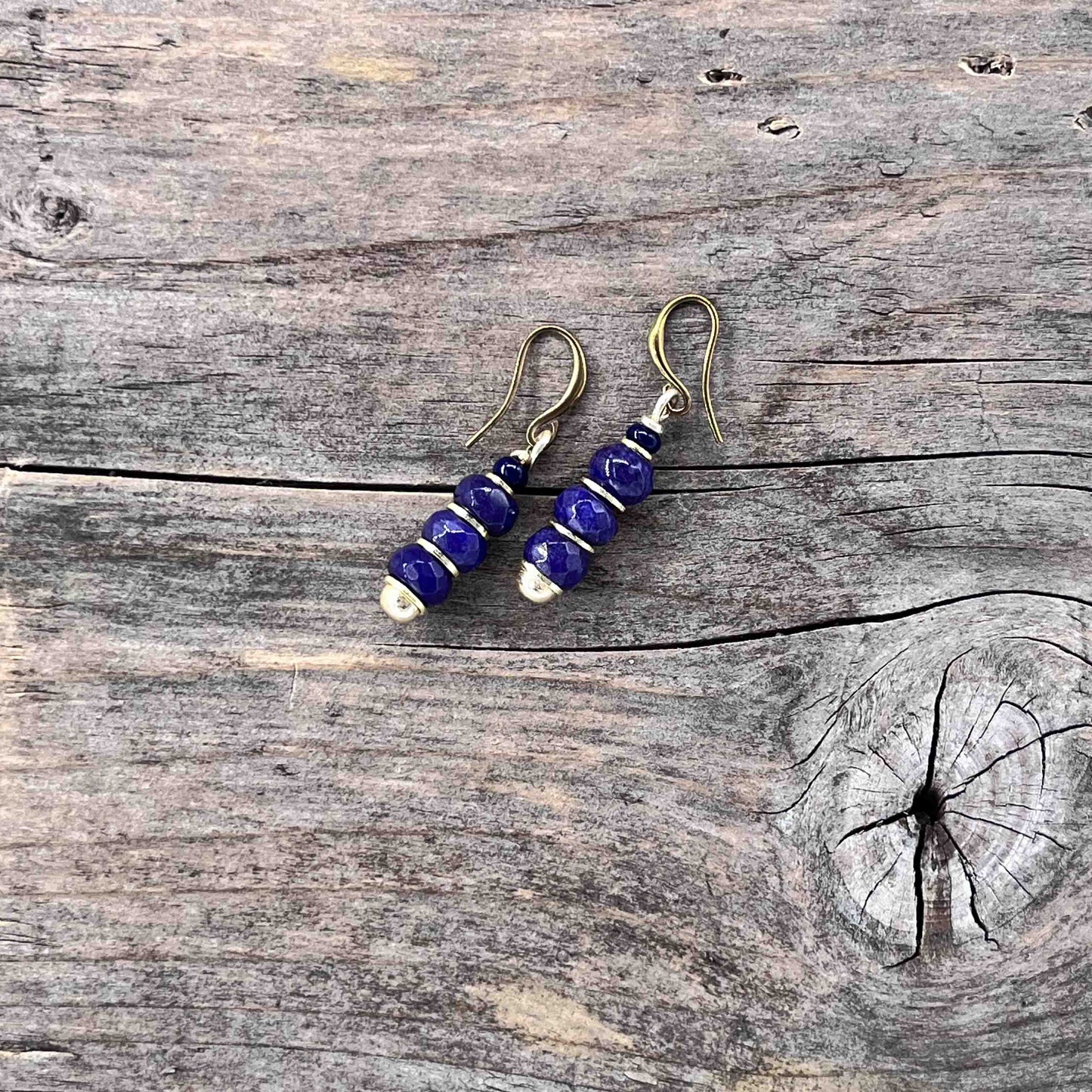 Øredobber i Gull med Agat - 35 mm - 730