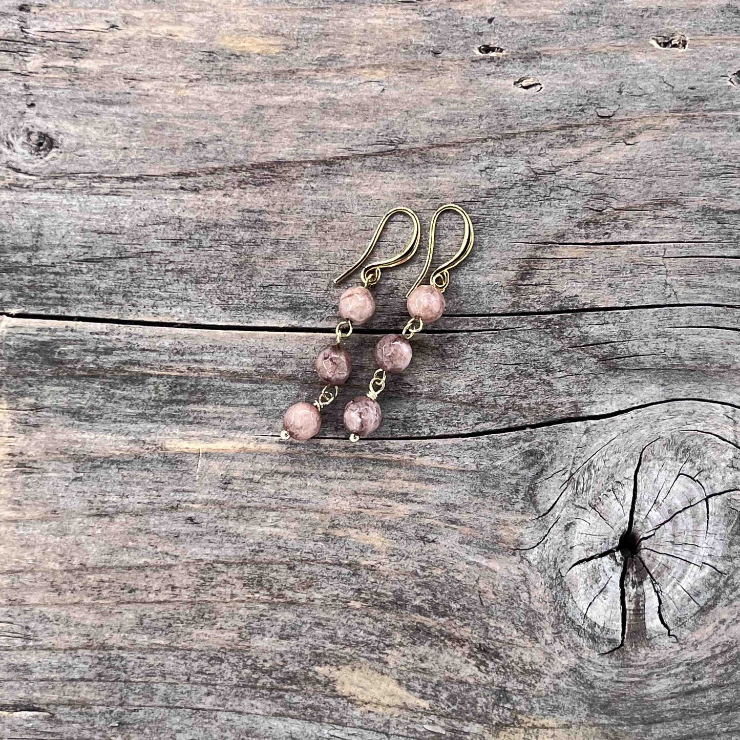 Øredobber i Gull med Agat - 45 mm - 732