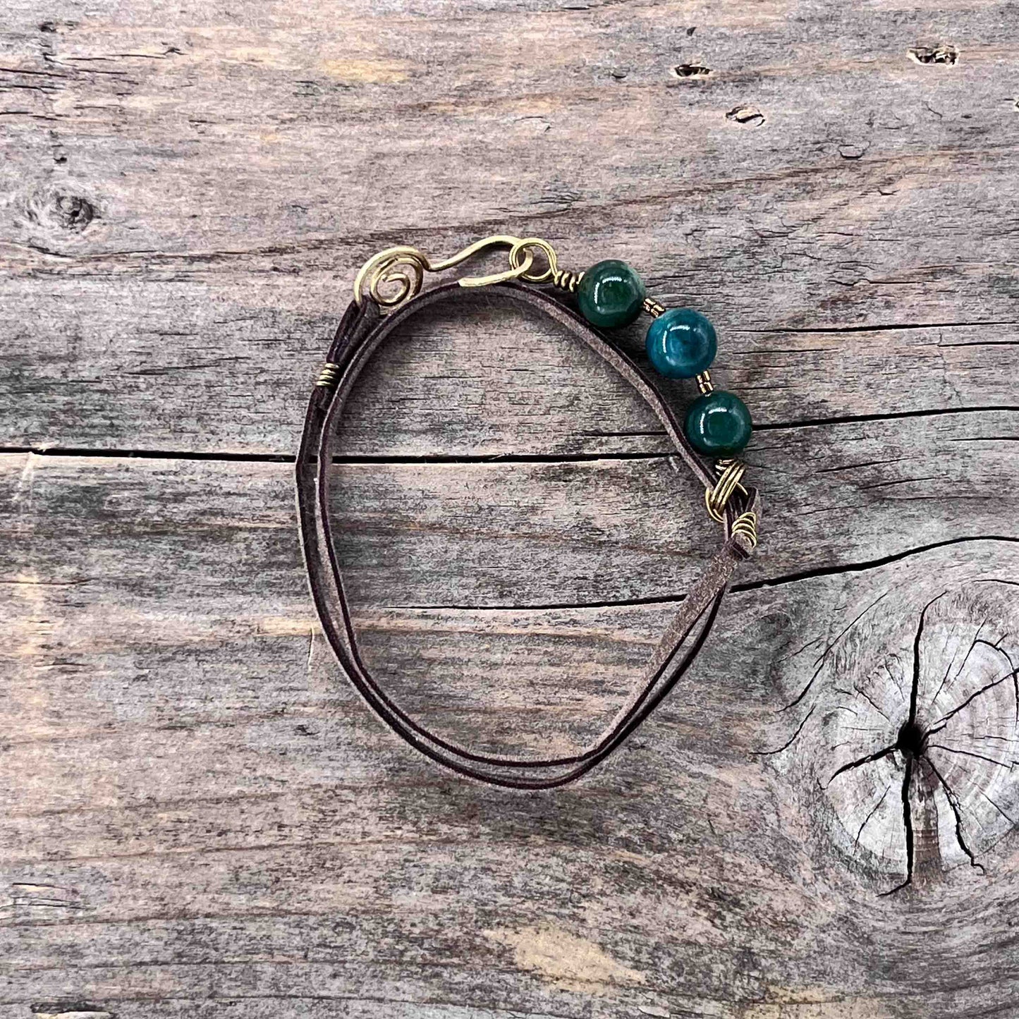 Armbånd i Messing med Skinn - 790