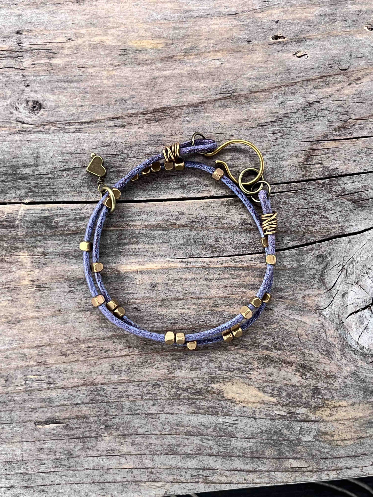 Armbånd i Messing med Skinn - 793