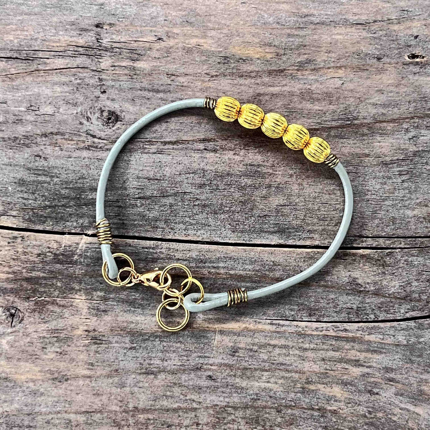 Armbånd i Gull med Skinn - 795