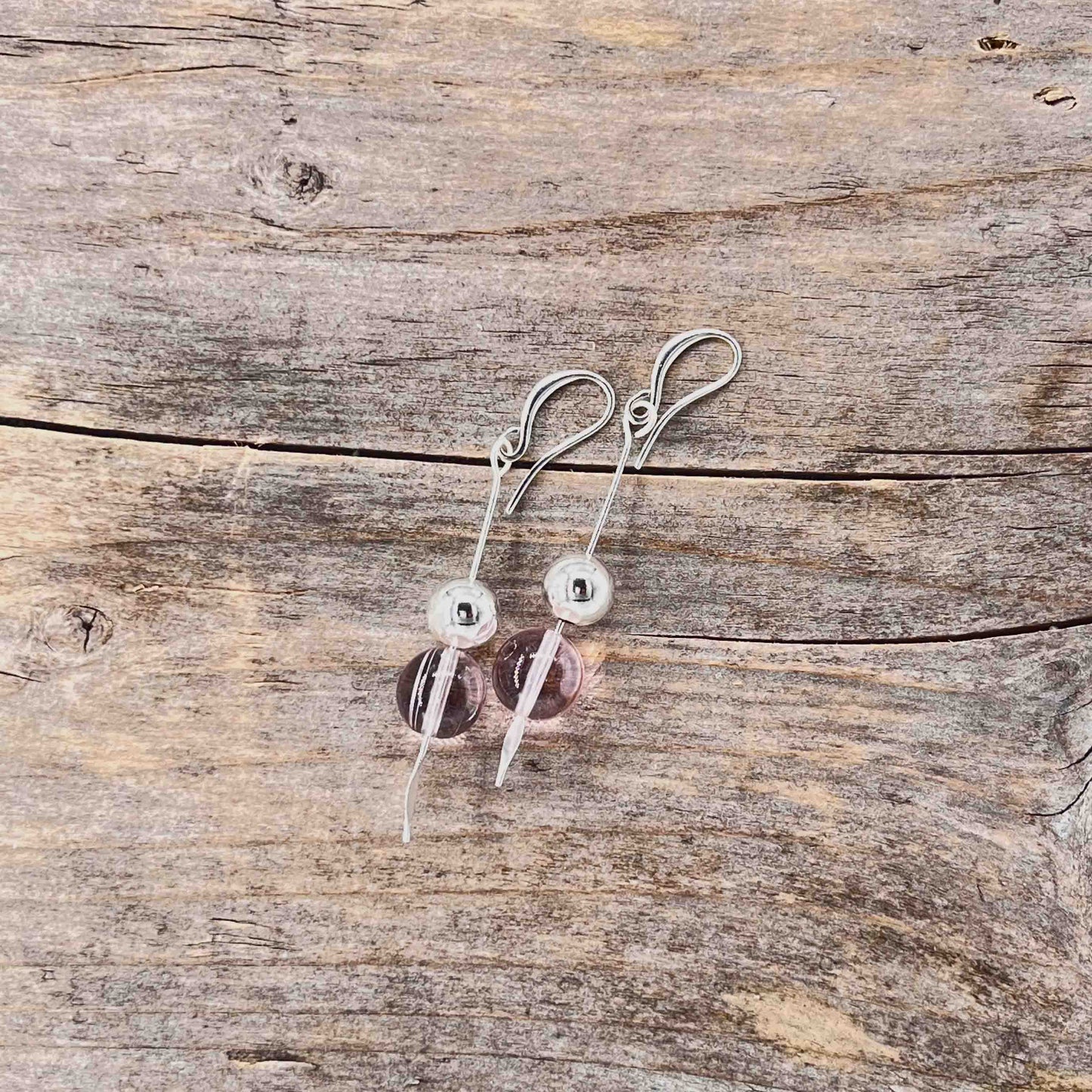 Øredobber i Sølv med Glassperler - 55 mm - 840