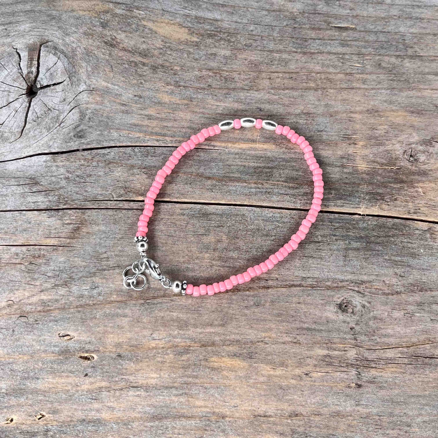 Sølv Armebånd med Seed Beads - 915