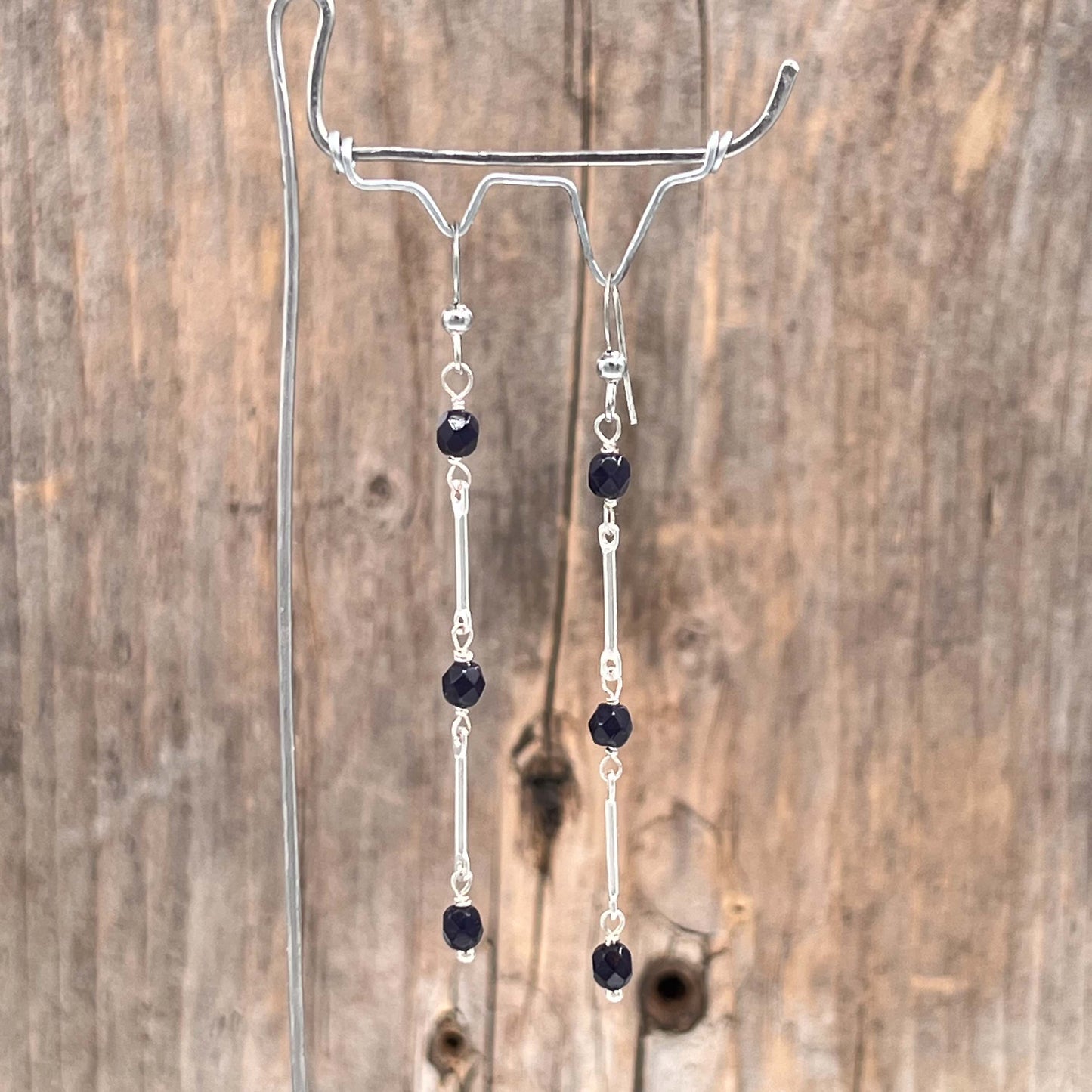 Øredobber i Sølv med Glassperler - 70 mm - 932