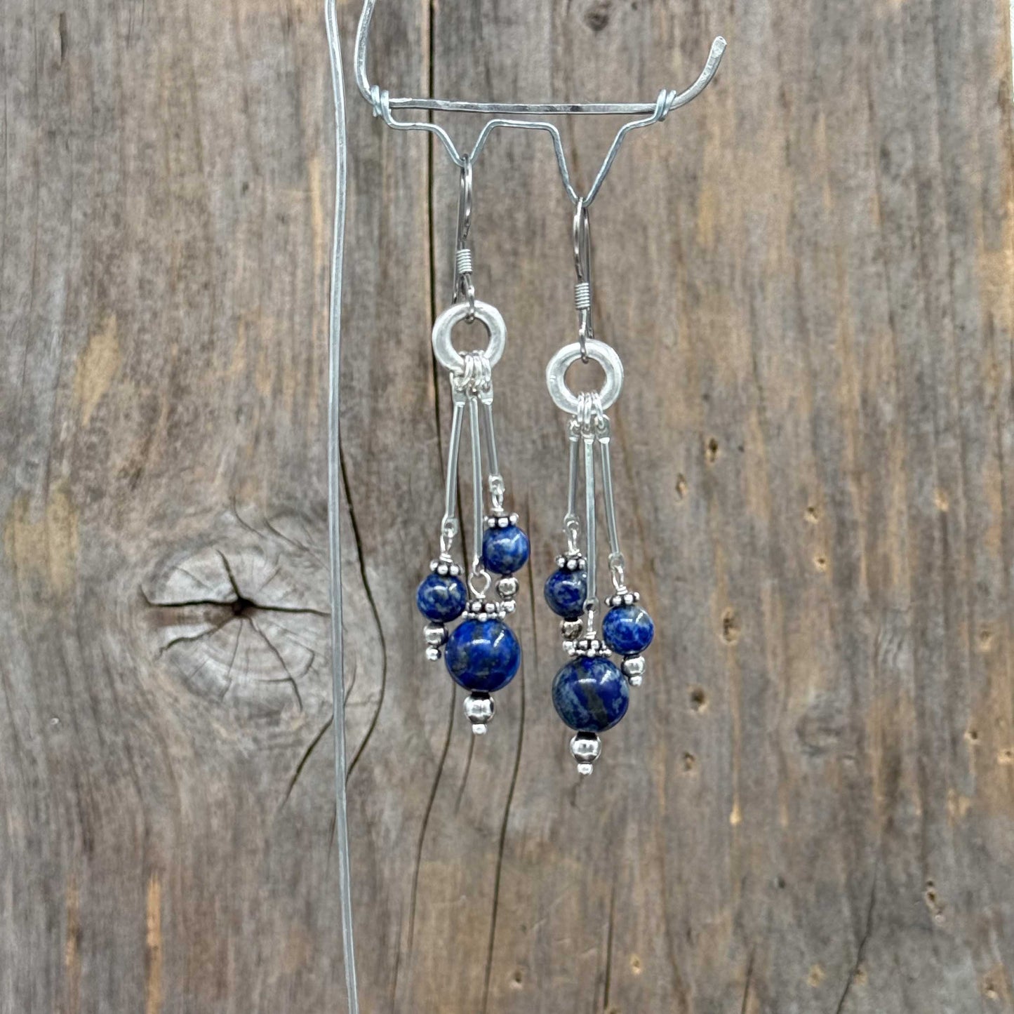 Sølv Øredobber med Lapis Lazuli