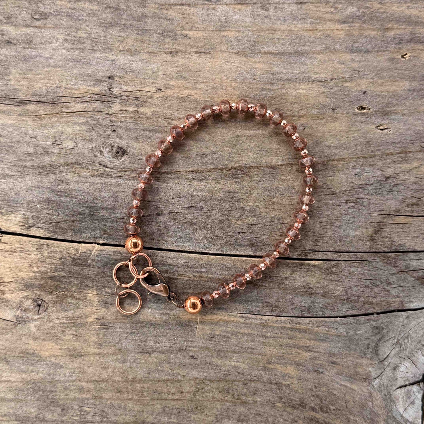 Kobber Armbånd med Glass