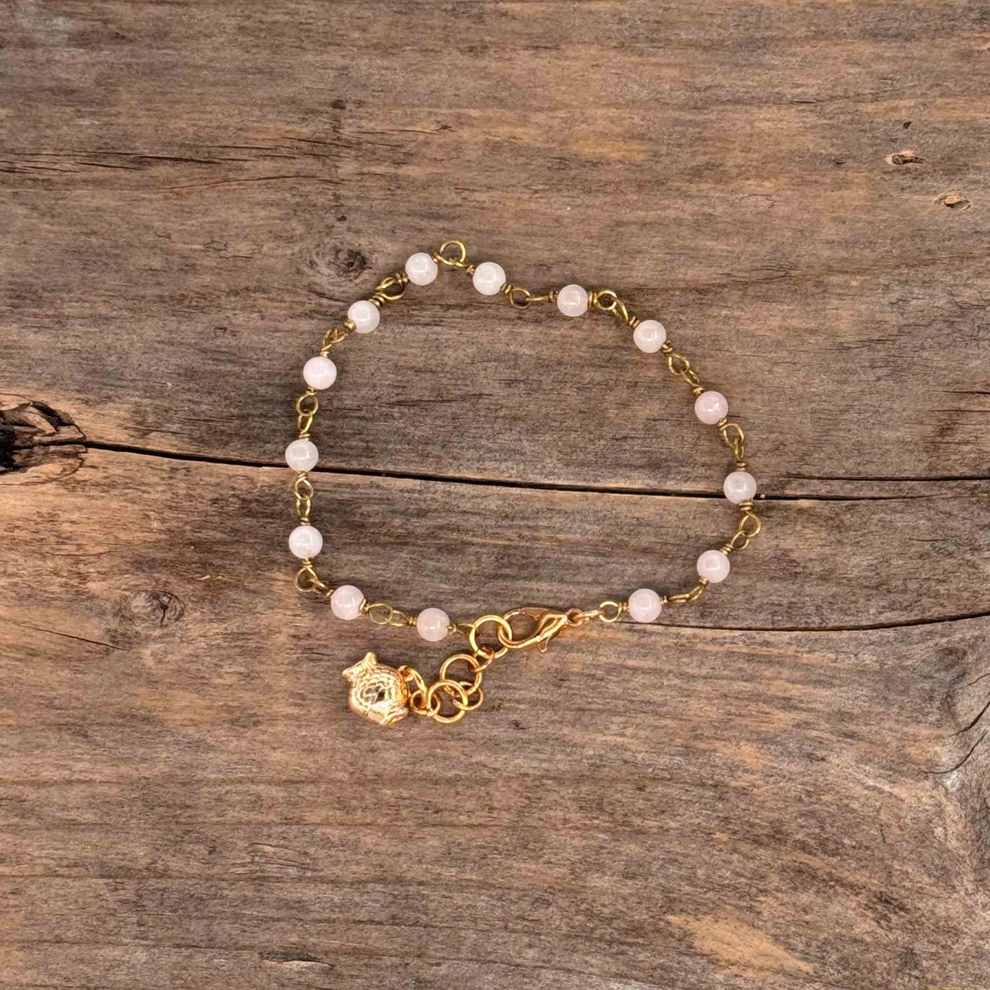 Messing Armbånd med Kvarts (2 mm)