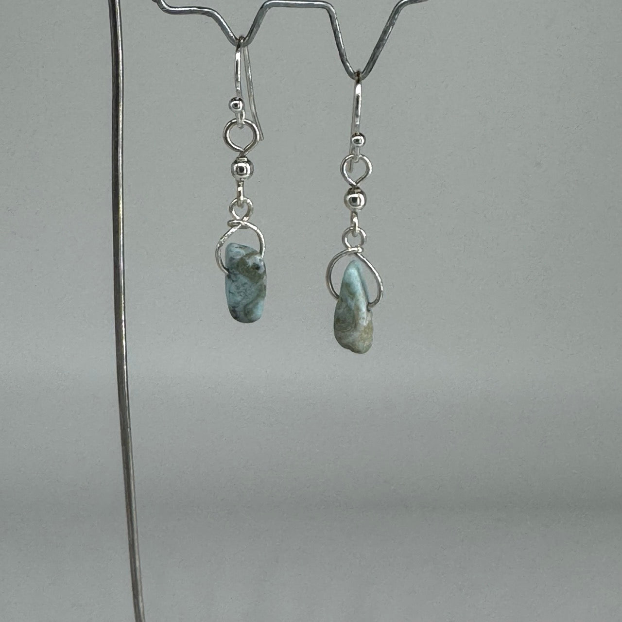 Sølv Øredobber med Larimar