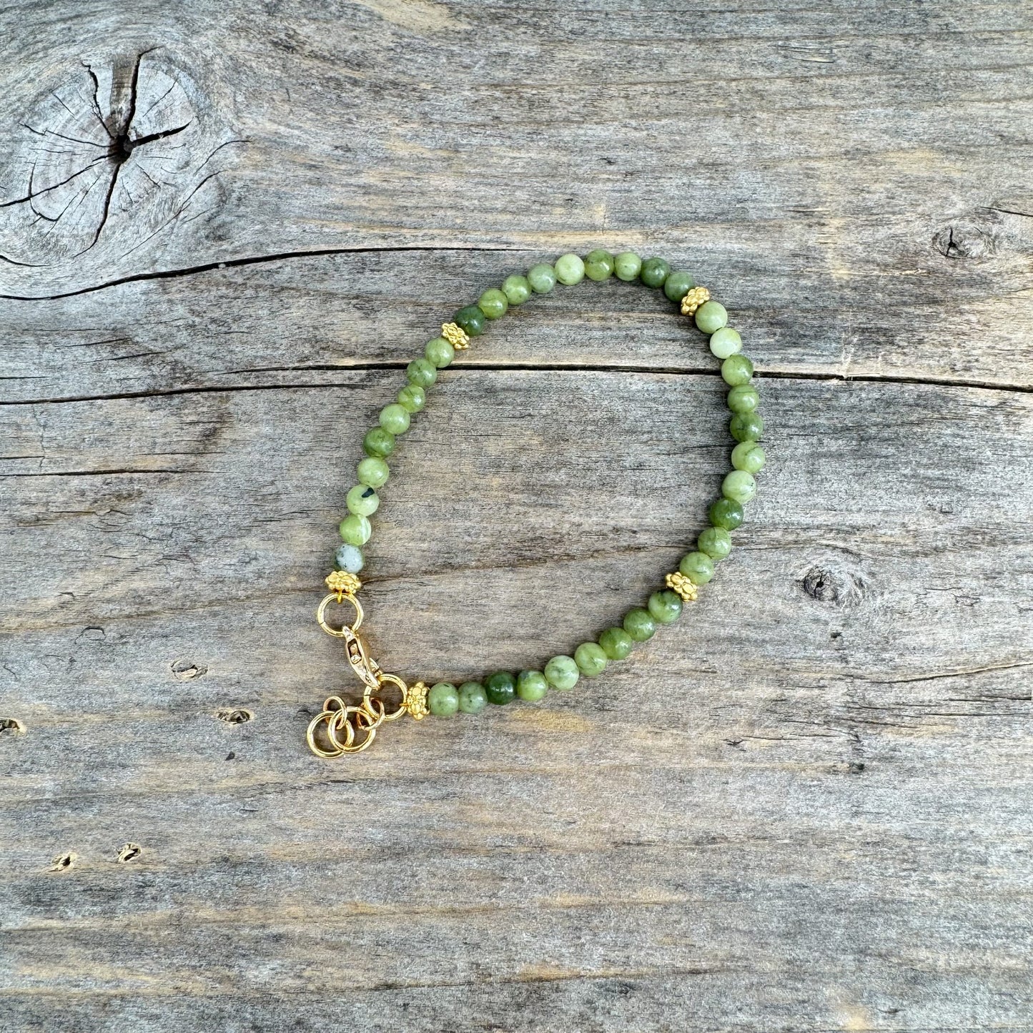 Messing Armbånd med Jade
