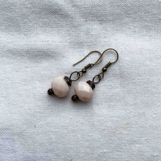 Øredobber i Messing med Glassperle - 35 mm - 1