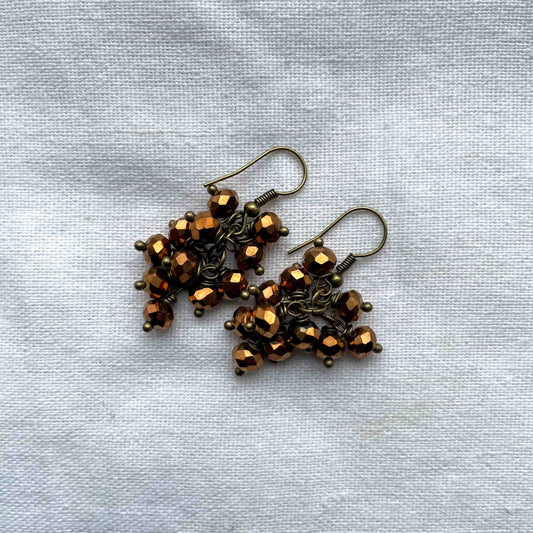 Øredobber i Messing med Glassperle - 30 mm - 2