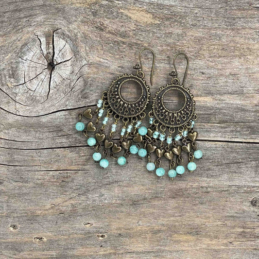 Chandelier Øredobber i Messing - 65 mm - 65