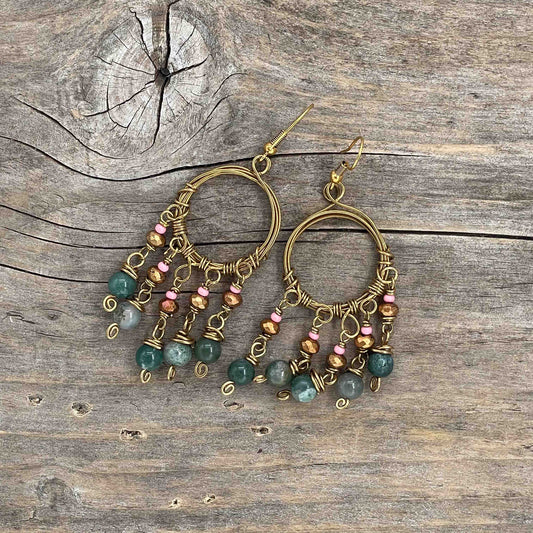 Chandelier Øredobber i Messing - 80 mm - 66