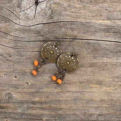 Øredobber Antikk Messing - Coins