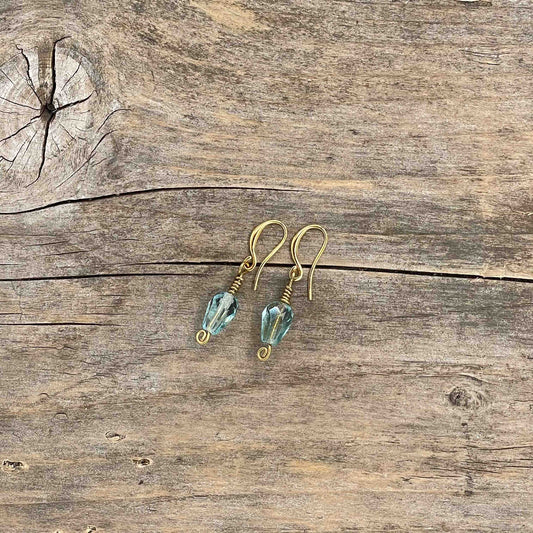 Øredobber i Gull med Glassperler - 30 mm - 121