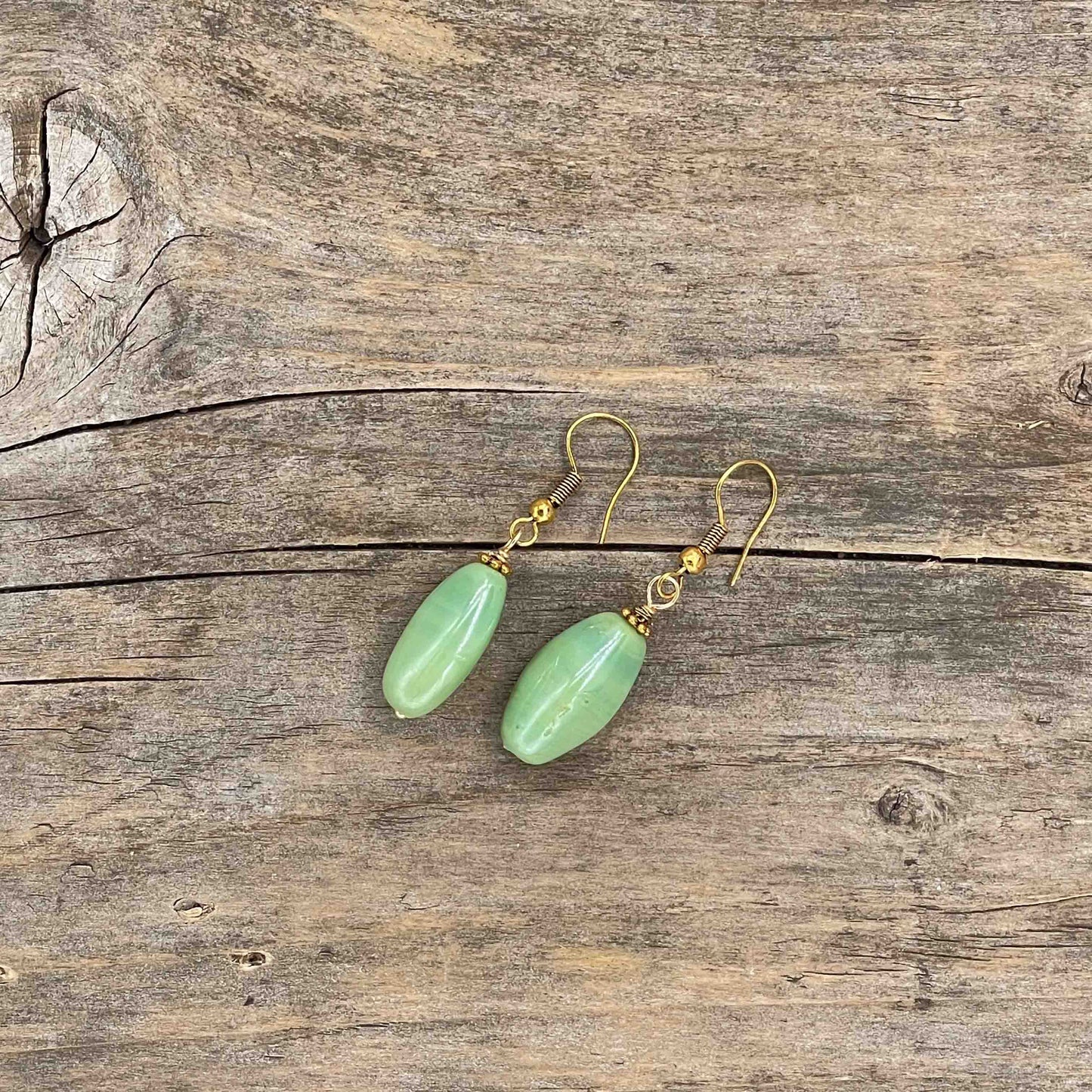 Øredobber i Gull med Glassperler - 50 mm - 134