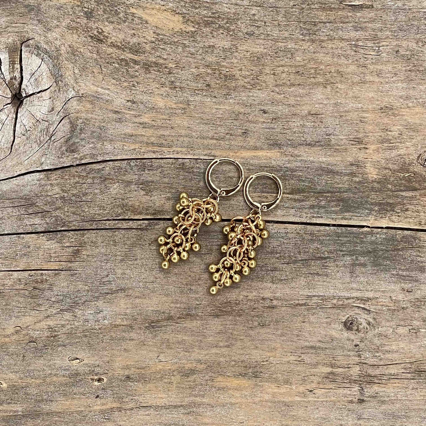 Øredobber i Gull med Gullperler - 35 mm - 154