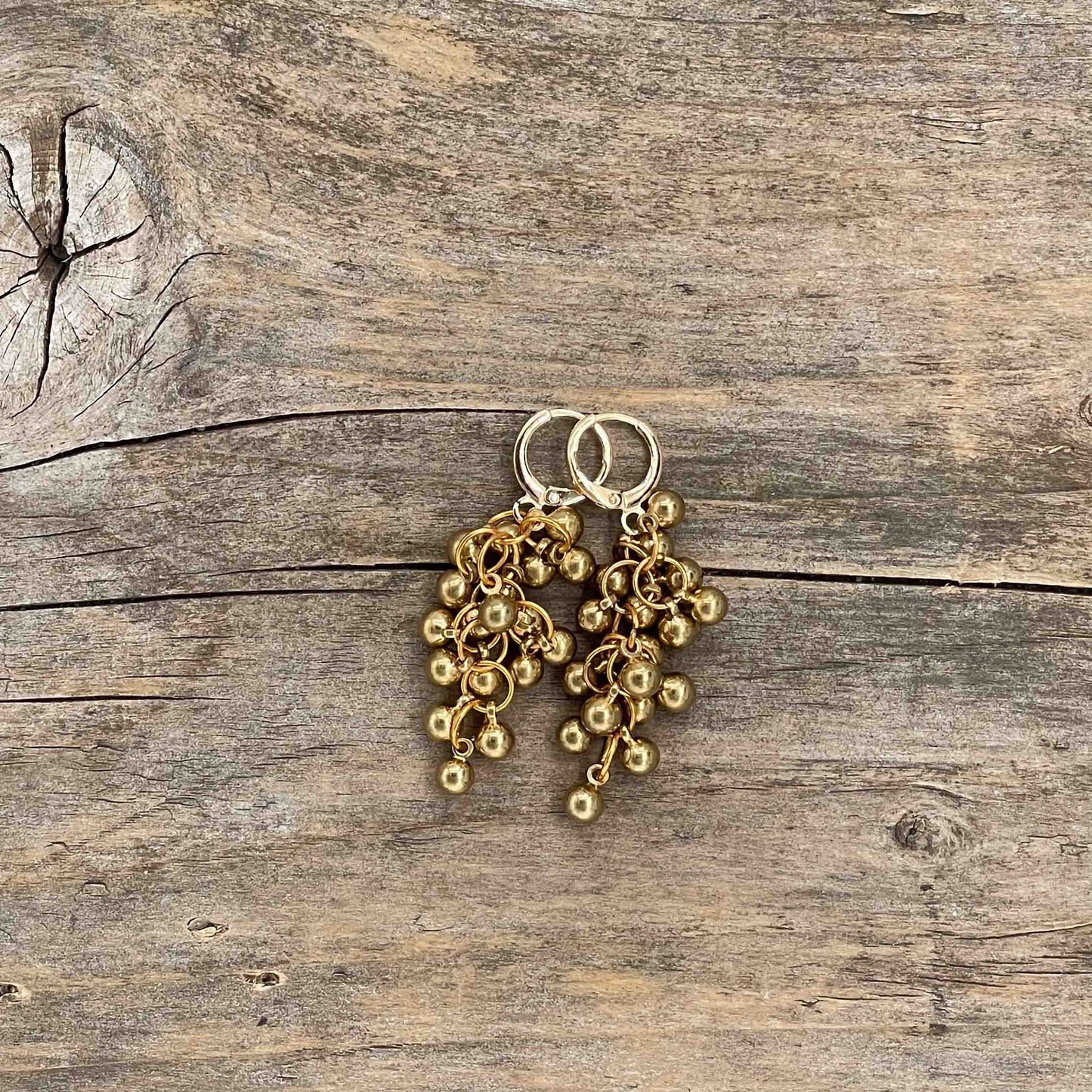 Øredobber i Gull med Gullperler - 50 mm - 156