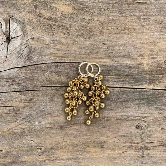 Øredobber i Gull med Gullperler - 50 mm - 156